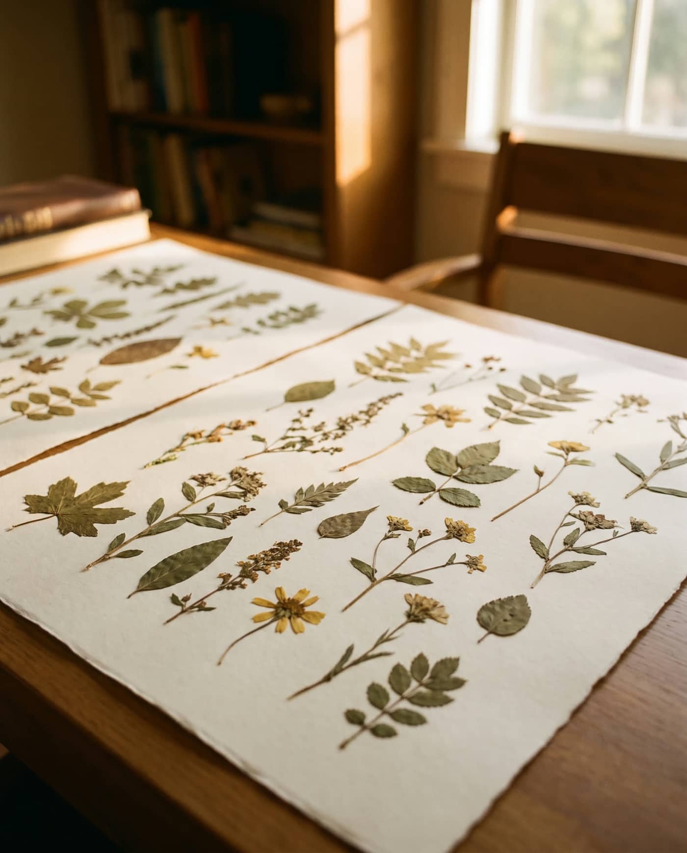 Pressed botanical specimens in ordered rows — the world as science measures it